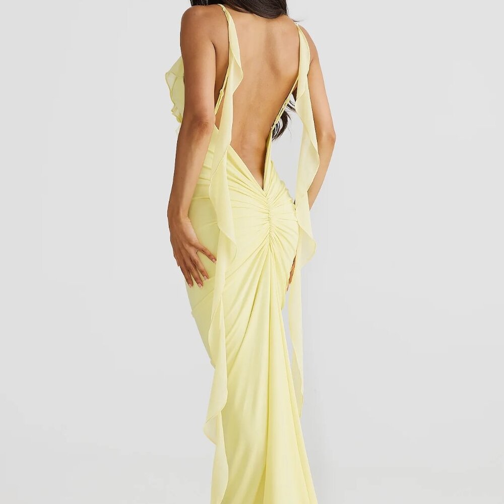 MÉLANI - DANIELA - BUTTER YELLOW BACKLESS DRESS